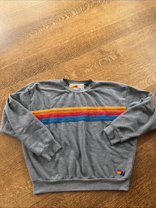 Aviator Nation Tops - Aviator Nation Gray Sweatshirt with Multicolor Stripes